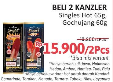 Promo Harga Kanzler Sosis Single Gochujang, Hot 60 gr - Alfamidi
