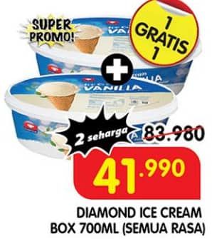 Promo Harga Diamond Ice Cream All Variants 700 ml - Superindo