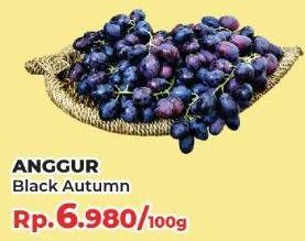 Promo Harga Anggur Black Autumn per 100 gr - Yogya