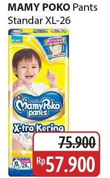 Promo Harga Mamy Poko Pants Xtra Kering XL26 26 pcs - Alfamidi