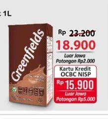 Promo Harga GREENFIELDS UHT Choco Malt 1000 ml - Alfamart