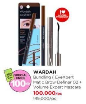 Promo Harga Wardah EyeXpert Matic Brow Definer + Wardah Eyexpert Volume Expert Mascara   - Watsons