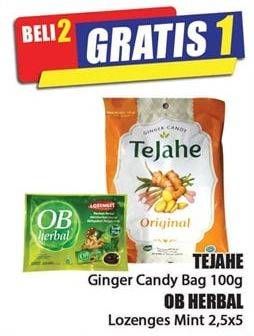 Promo Harga TEJAHE Ginger Candy 100gr/OB HERBAL Candy  - Hari Hari