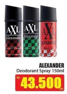 Promo Harga ALEXANDER Deodoran Spray 150 ml - Hari Hari