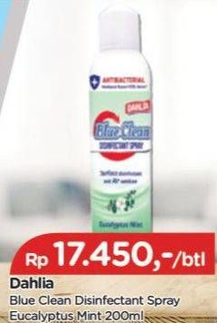 Promo Harga DAHLIA Blue Clean Disinfectant Spray Eucalyptus Mint 200 ml - TIP TOP