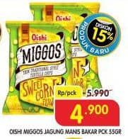 Oishi Miggos 55 gr Diskon 18%, Harga Promo Rp4.900, Harga Normal Rp5.990