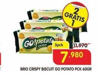 Promo Harga SIANTAR TOP GO Potato Biskuit Kentang per 3 bungkus 60 gr - Superindo