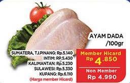 Promo Harga Ayam Dada per 100 gr - Hypermart