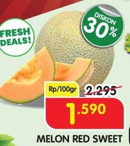 Promo Harga Melon Red Sweet per 100 gr - Superindo