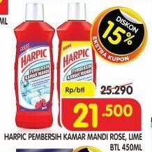 Promo Harga Harpic Pembersih Kamar Mandi Rose, Lime 450 ml - Superindo