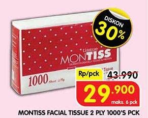 Promo Harga Montiss Facial Tissue 1000 sheet - Superindo