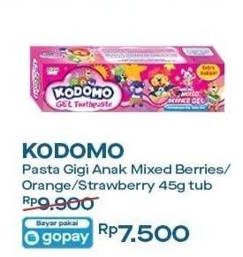 Promo Harga KODOMO Pasta Gigi Mixed Berries, Orange, Strawberry 45 gr - Indomaret