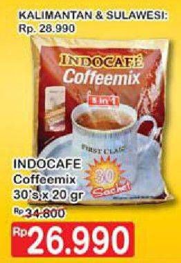 Promo Harga Indocafe Coffeemix per 30 sachet 20 gr - Hypermart