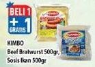 Promo Harga KIMBO Bratwurst/Sosis Ikan 500gr  - Hypermart