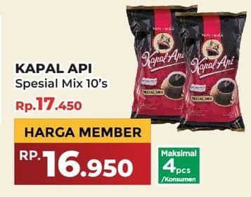 Promo Harga Kapal Api Kopi Bubuk Special Mix per 10 sachet 24 gr - Yogya