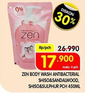 Promo Harga ZEN Anti Bacterial Body Wash Shiso Sulphur, Shiso Sandalwood 450 ml - Superindo