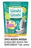 Promo Harga Woshi Woshi Dishwash  Green Tea, Lime Lemon Basil 600 ml - Alfamidi