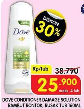 Promo Harga Dove Conditioner Total Damage Treatment, Total Hair Fall Treatment 160 ml - Superindo
