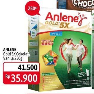 Promo Harga ANLENE Gold Plus 5x Hi-Calcium Coklat, Vanila 250 gr - Alfamidi