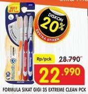 Promo Harga Formula Sikat Gigi Extreme Clean Soft 3 pcs - Superindo