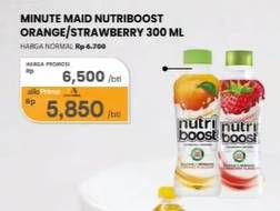 Promo Harga Minute Maid Nutriboost Orange, Strawberry 300 ml - Carrefour