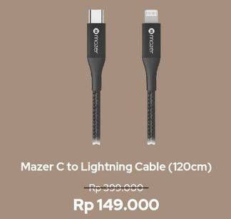 Promo Harga MAZER C to Lightning Cable 120cm 1 pcs - iBox