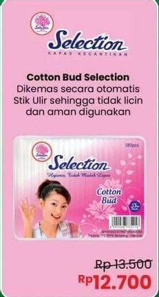 Promo Harga SELECTION Cotton Bud 100 pcs - Alfamart
