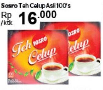 Promo Harga Sosro Teh Celup Asli 100 pcs - Carrefour