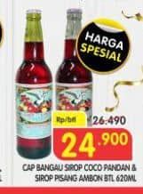 Promo Harga Cap Bangau Syrup Cocopandan, Pisang Ambon 620 ml - Superindo