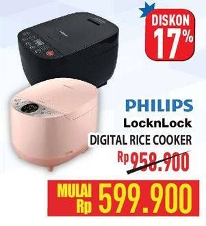 Promo Harga PHILIPS/LocknLock Digital Rice Cooker  - Hypermart