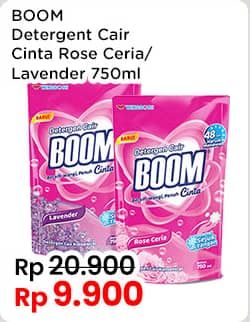 Promo Harga Boom Detergent Cair  Cinta Lavender, Cinta Rose Ceria 750 ml - Indomaret