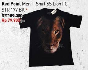 Promo Harga RED POINT Men T-Shirt SS Lion FC STR 177 BK  - Carrefour