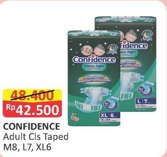 Promo Harga Confidence Adult Diapers Classic Night M8, L7, XL6  - Alfamart