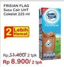 Promo Harga FRISIAN FLAG Susu UHT Purefarm Swiss Chocolate 225 ml - Indomaret