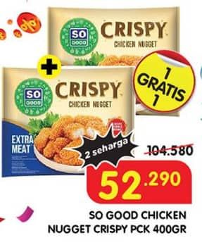 Promo Harga So Good Crispy Chicken Nugget 400 gr - Superindo