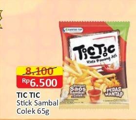 Promo Harga TIC TIC Snack Crunchy Stick Bawang Saos Pedas Mantap 65 gr - Alfamart