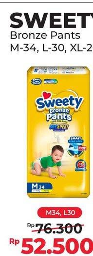 Promo Harga Sweety Bronze Pants Dry X-Pert L30, M34 30 pcs - Alfamart