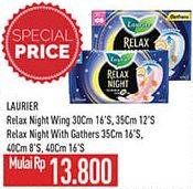 Promo Harga Laurier Relax Night 30cm, 35cm, Gathers 35cm, Gathers 40cm 8 pcs - Hypermart