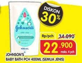Promo Harga JOHNSONS Baby Bath All Variants 400 ml - Superindo