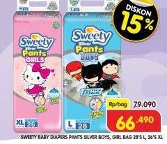 Promo Harga SWEETY Baby Diapers Pants Silver Boys, Girl Bag 28