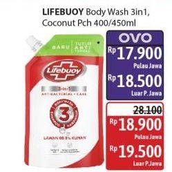 Promo Harga Lifebuoy Body Wash 3 In 1, Coconut Fresh 400 ml - Alfamidi