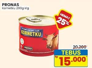 Promo Harga Pronas Kornetku Corned Beef 200 gr - Indomaret