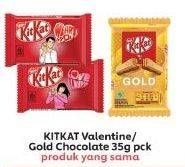 Promo Harga Kit Kat Chocolate 4 Fingers Gold, Valentine 35 gr - Indomaret