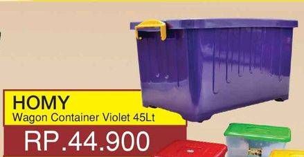 Promo Harga HOMY Wagon Container Box Violet 45 ltr - Yogya