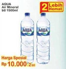 Promo Harga AQUA Air Mineral per 2 botol 1500 ml - Indomaret