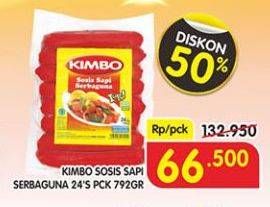 Promo Harga KIMBO Sosis Sapi Serbaguna per 24 pcs 729 gr - Superindo