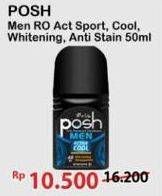 Promo Harga Posh Deo Roll On Men Active Sport, Men Active Cool, Whitening, Anti Stain 50 ml - Alfamart