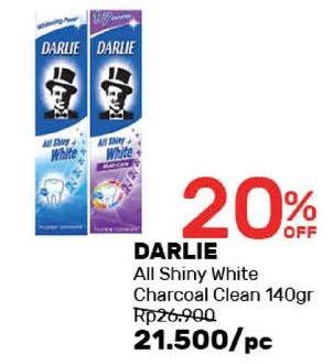 Promo Harga DARLIE Toothpaste All Shiny White Charcoal 140 gr - Guardian