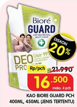 Promo Harga Biore Guard Body Foam 400 ml - Superindo