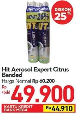 Promo Harga HIT Aerosol Expert Citrus 675 ml - Carrefour